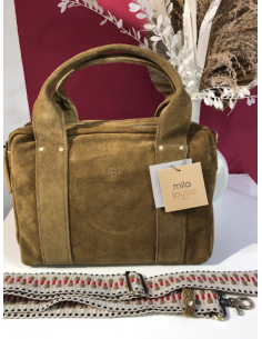 Sac camel Mapa en daim Mila Louise.