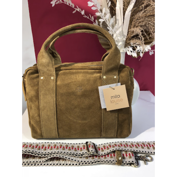Sac camel Mapa en daim Mila Louise.