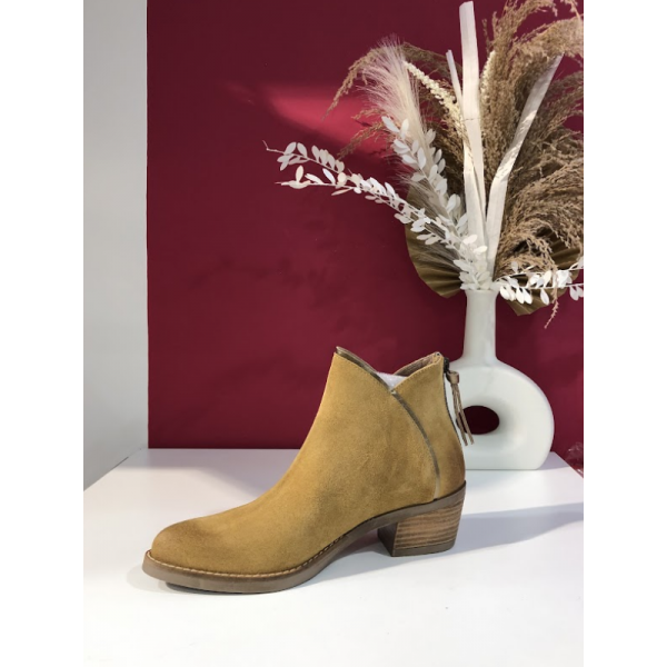 Bottines camel en cuir Ange MKD