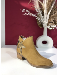 Bottines camel en cuir Ange MKD