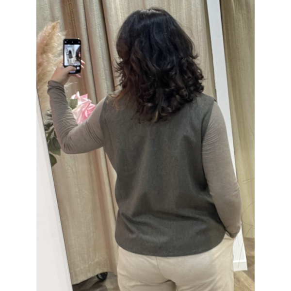 Veste sans manche kaki foncé See U Soon.