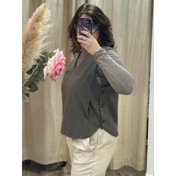 Veste sans manche kaki foncé See U Soon.