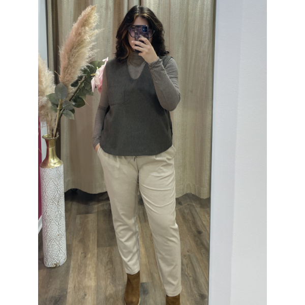 Veste sans manche kaki foncé See U Soon.