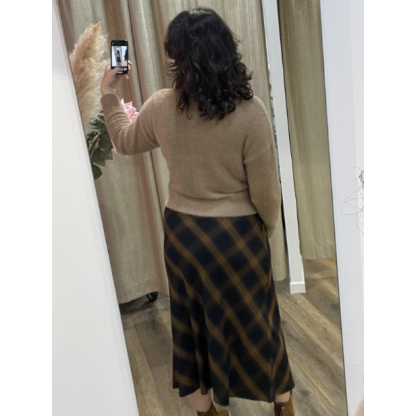 Jupe longue à grands carreaux see u soon.