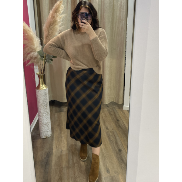 Jupe longue à grands carreaux see u soon.