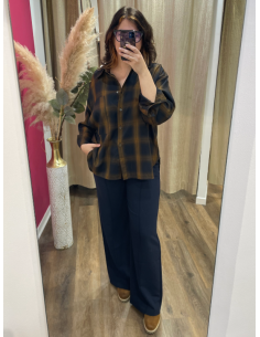 Chemise longue à carreaux see u soon.