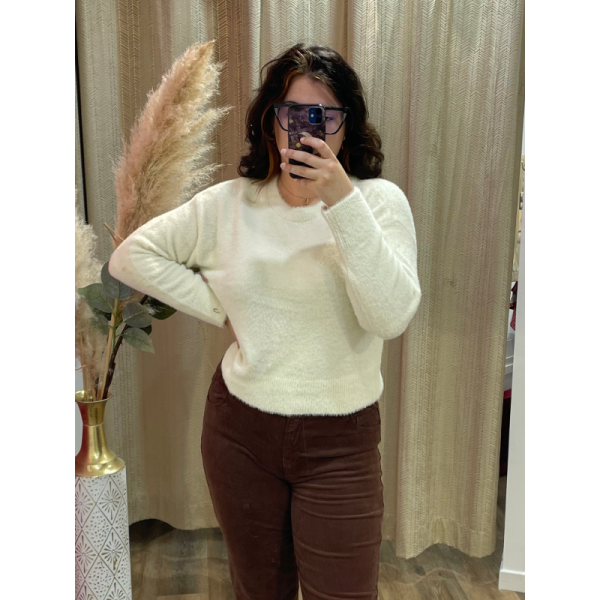 Pull doux à col rond See u soon.