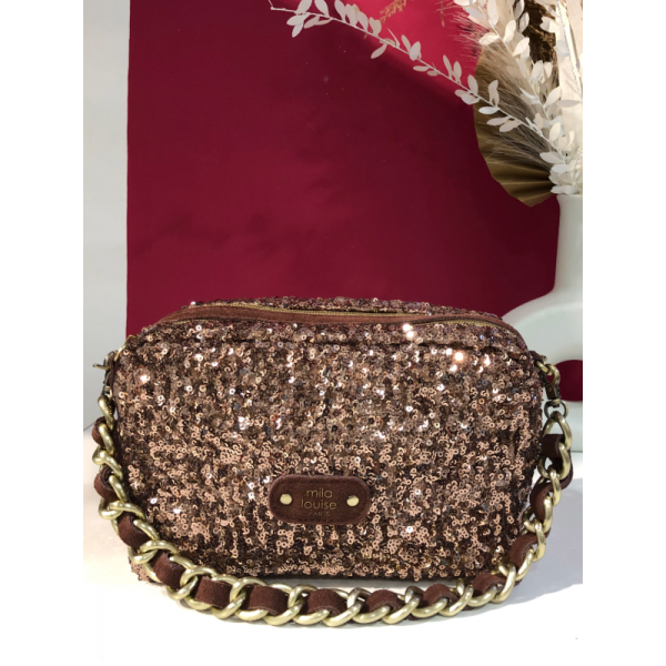 Sac MAMA en velours et sequins Mila Louise