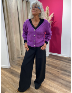 Pantalon palazzo large noir Lola Espeleta.