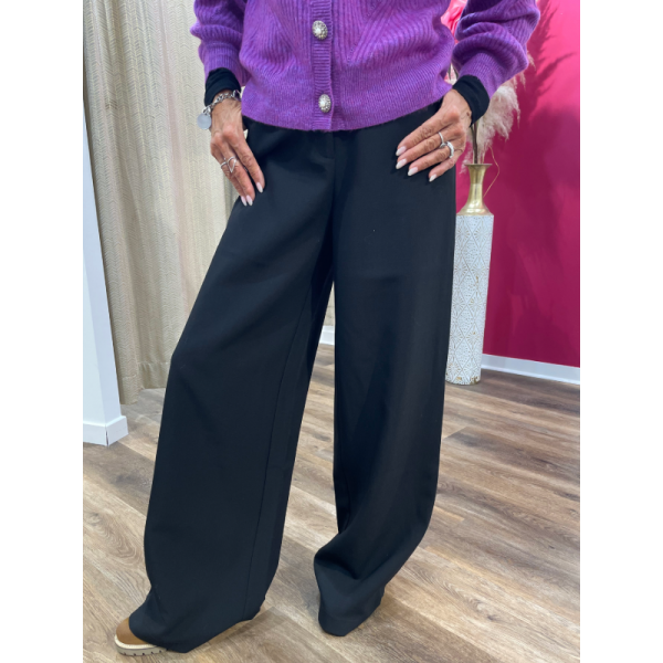 Pantalon palazzo large noir Lola Espeleta.