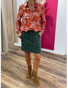 Chemise à fleurs terracotta Lola Espeleta