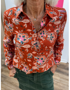 Chemise à fleurs terracotta Lola Espeleta